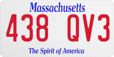 MA license plate 438QV3