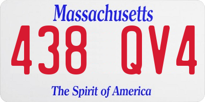 MA license plate 438QV4