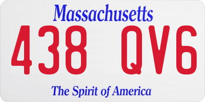 MA license plate 438QV6