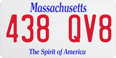 MA license plate 438QV8