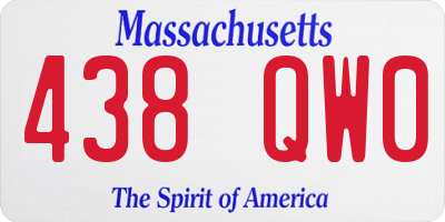 MA license plate 438QW0