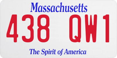MA license plate 438QW1
