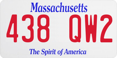 MA license plate 438QW2