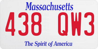 MA license plate 438QW3