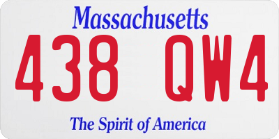 MA license plate 438QW4