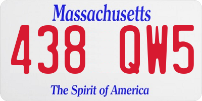 MA license plate 438QW5