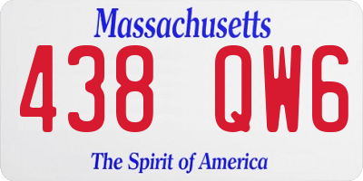 MA license plate 438QW6