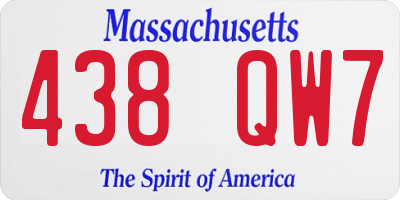 MA license plate 438QW7