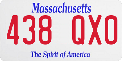 MA license plate 438QX0