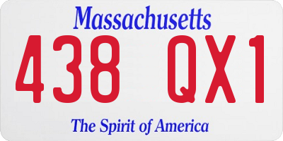 MA license plate 438QX1