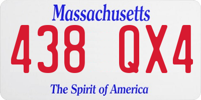 MA license plate 438QX4