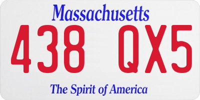 MA license plate 438QX5