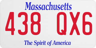 MA license plate 438QX6