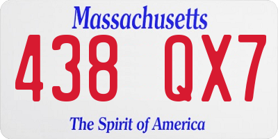 MA license plate 438QX7
