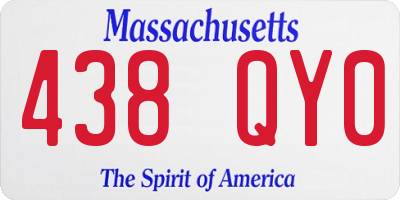 MA license plate 438QY0