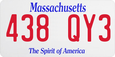 MA license plate 438QY3