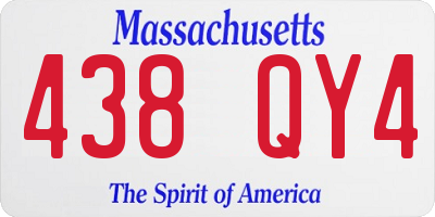 MA license plate 438QY4