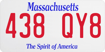 MA license plate 438QY8