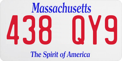 MA license plate 438QY9