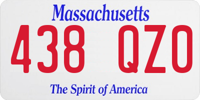 MA license plate 438QZ0