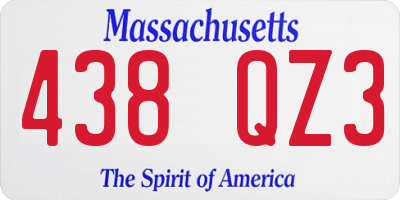 MA license plate 438QZ3