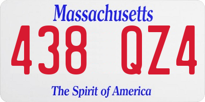 MA license plate 438QZ4