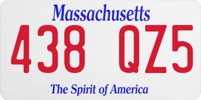 MA license plate 438QZ5