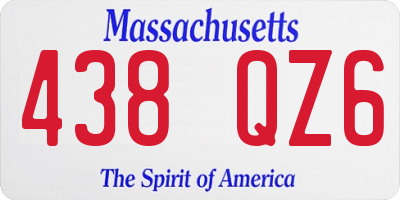 MA license plate 438QZ6