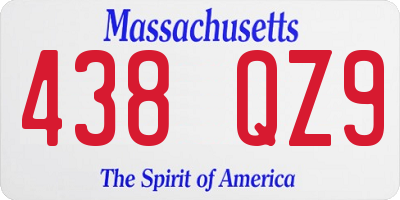 MA license plate 438QZ9