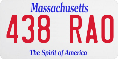 MA license plate 438RA0