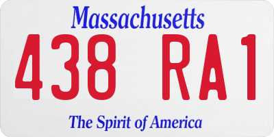 MA license plate 438RA1