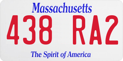 MA license plate 438RA2