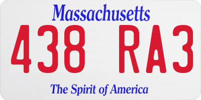 MA license plate 438RA3