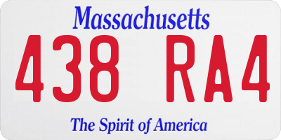 MA license plate 438RA4