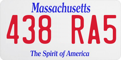 MA license plate 438RA5