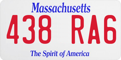MA license plate 438RA6