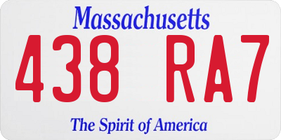 MA license plate 438RA7
