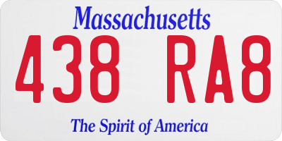 MA license plate 438RA8