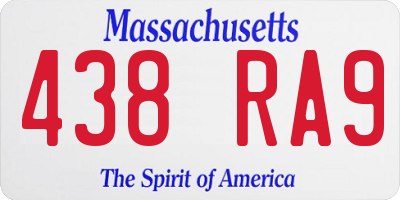 MA license plate 438RA9