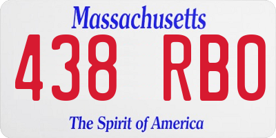 MA license plate 438RB0