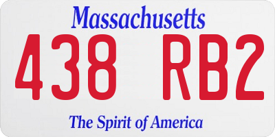 MA license plate 438RB2