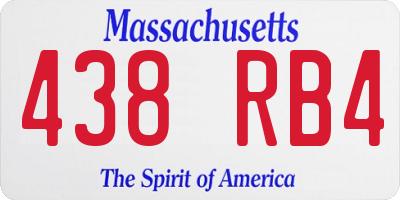 MA license plate 438RB4
