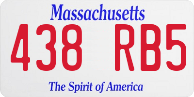MA license plate 438RB5