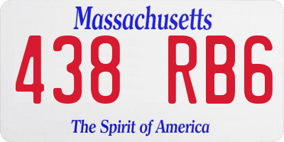 MA license plate 438RB6