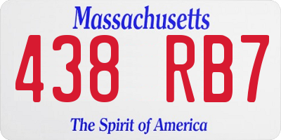 MA license plate 438RB7