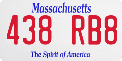 MA license plate 438RB8