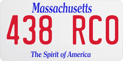 MA license plate 438RC0