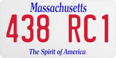 MA license plate 438RC1