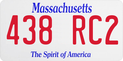 MA license plate 438RC2