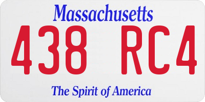 MA license plate 438RC4